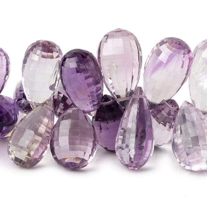 15x9-20x11mm Amethyst, Pink Amethyst & Crystal Quartz Faceted Tear Drop Beads 45 pcs