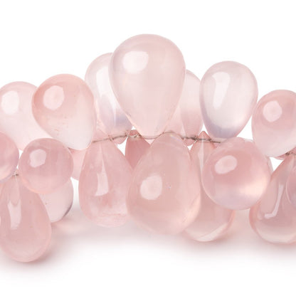 15x9-22x15mm Rose Quartz Plain Tear Drop 6 inch 46 Beads AA