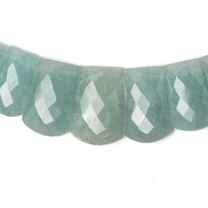 15x9-23x14mm Aquamarine double drilled faceted fancy shape collar 37 beads