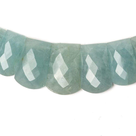 15x9-23x14mm Aquamarine double drilled faceted fancy shape collar 37 beads