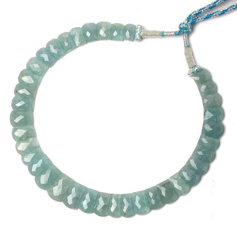 15x9-23x14mm Aquamarine double drilled faceted fancy shape collar 37 beads