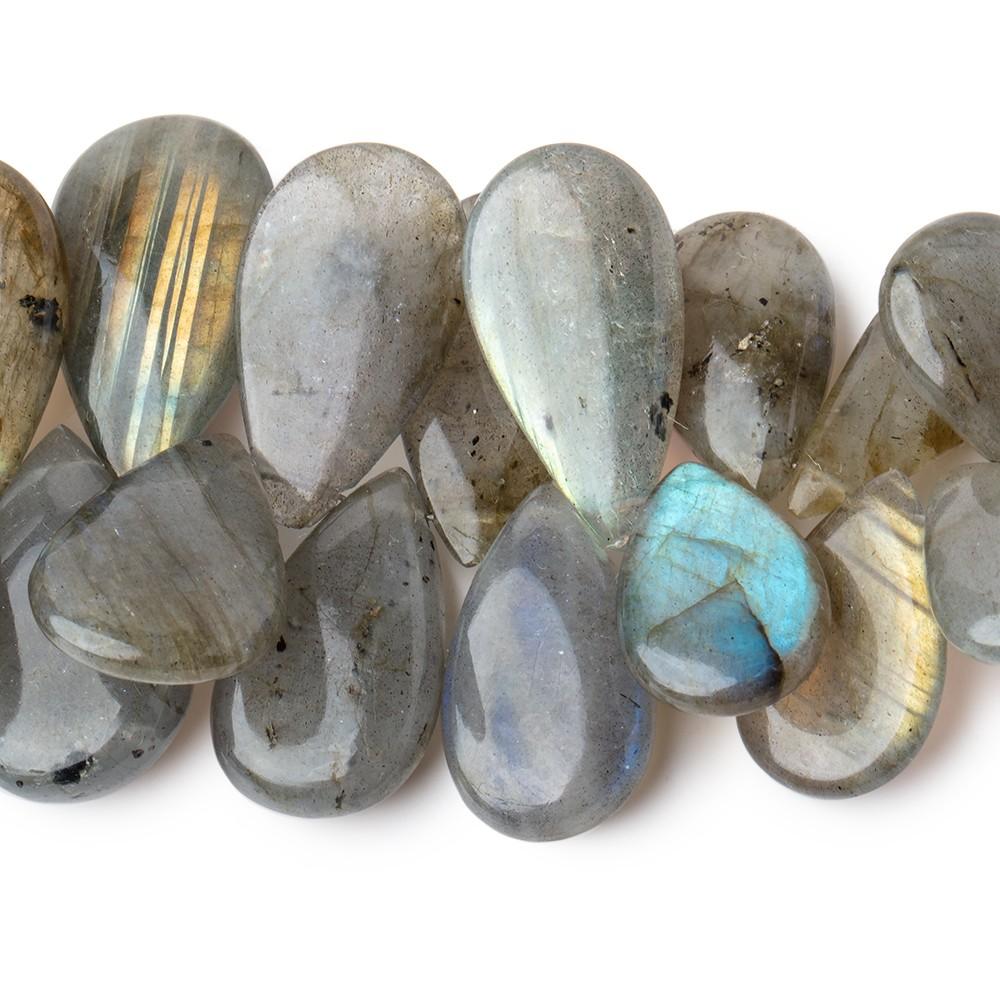 15x9-24x13mm Labradorite Plain Pear Beads 8 inch 47 beads