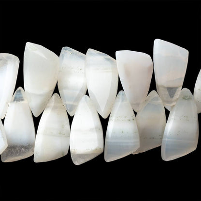 16-17mm Banded Agate Faceted Fancy Briolette 7.5 inch 46 Beads AA