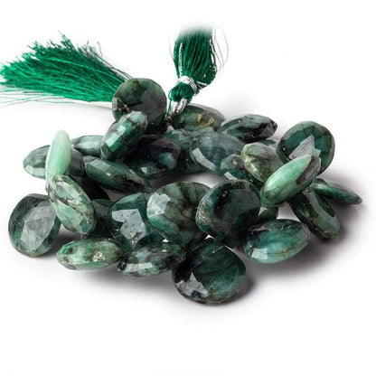 16-17mm Brazilian Emerald Faceted Heart Beads 8 inch 32 pcs