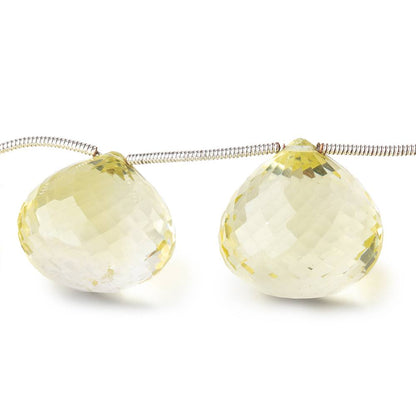 16-18mm Lemon Quartz Faceted Candy Kiss Beads 7 inch 9 pieces