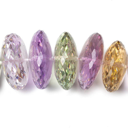 16-19mm Multi Gemstone German Faceted Rondelle Beads 16 inch 55 pieces  AAA