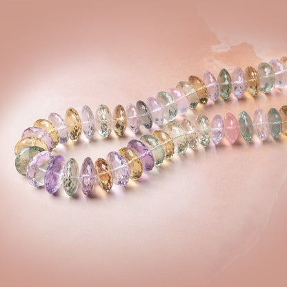16-19mm Multi Gemstone German Faceted Rondelle Beads 16 inch 55 pieces  AAA