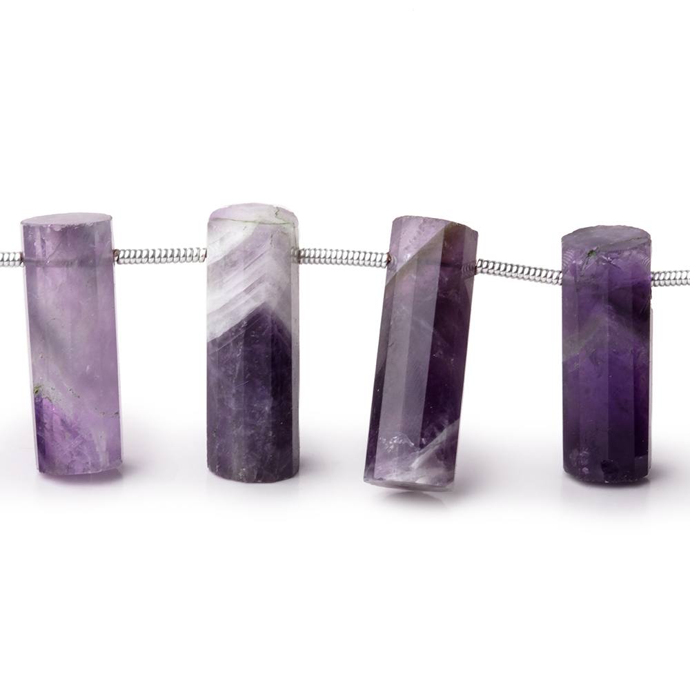 16-20mm Cape Amethyst Faceted Tube Beads 7 inch 14 pieces