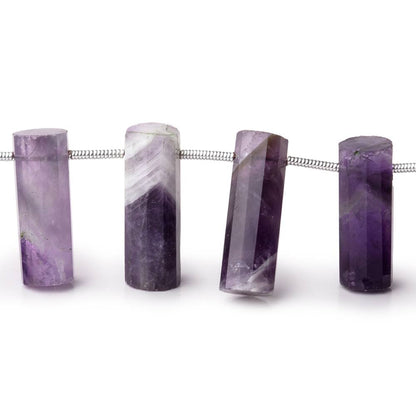 16-20mm Cape Amethyst Faceted Tube Beads 7 inch 14 pieces