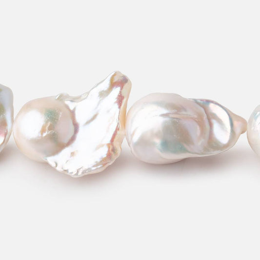 16-20mm Creamy White Ultra Baroque Pearls 15.5 inch 19 Beads AA