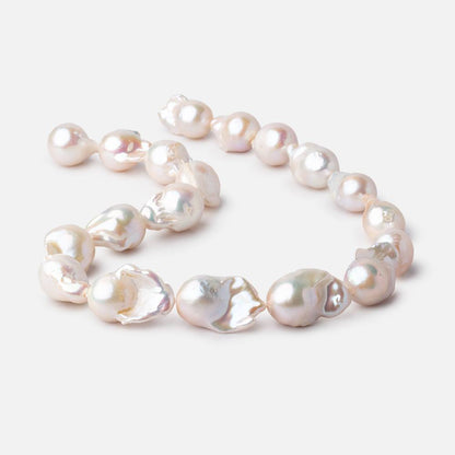 16-20mm Creamy White Ultra Baroque Pearls 15.5 inch 19 Beads AA