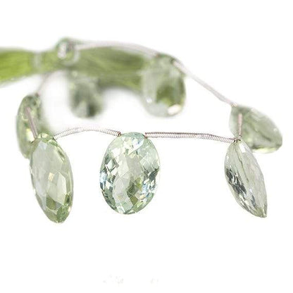 16-20mm Prasiolite Faceted Oval Pavilion Facet Beads 7 pieces