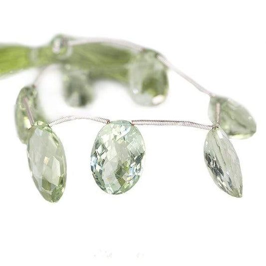 16-20mm Prasiolite Faceted Oval Pavilion Facet Beads 7 pieces