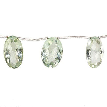 16-20mm Prasiolite Faceted Oval Pavilion Facet Beads 7 pieces