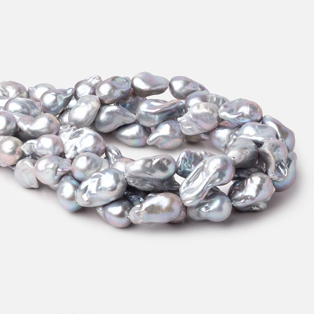 16-21mm Lilac Silver Ultra Baroque Freshwater Pearls 15.5 inch 18 Beads AA