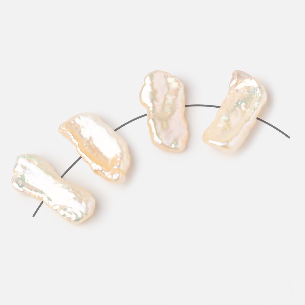 16-21mm Peach Side Drilled Biwa Focals Set of 4 pieces