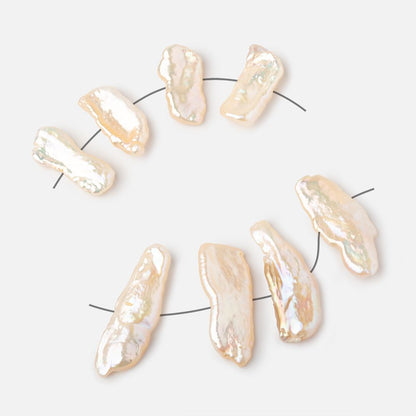 16-21mm Peach Side Drilled Biwa Focals Set of 4 pieces