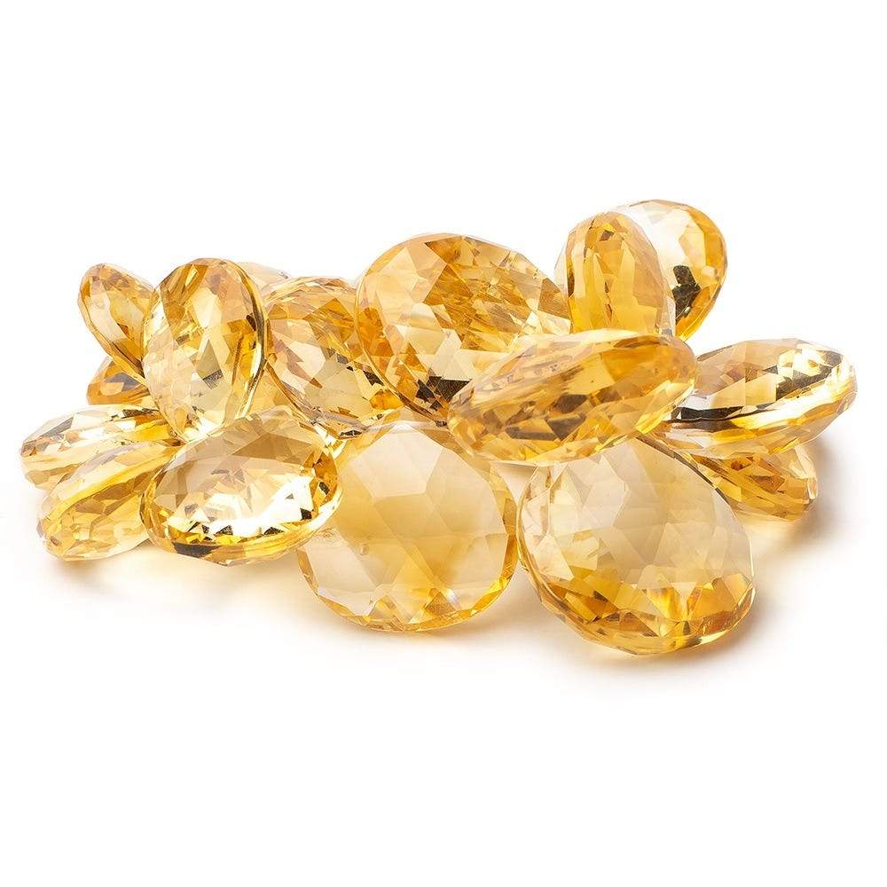 16-26mm Citrine Faceted Heart Beads 7.5 inch 26 pieces AAA