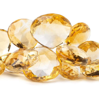 16-26mm Citrine Faceted Heart Beads 7.5 inch 26 pieces AAA