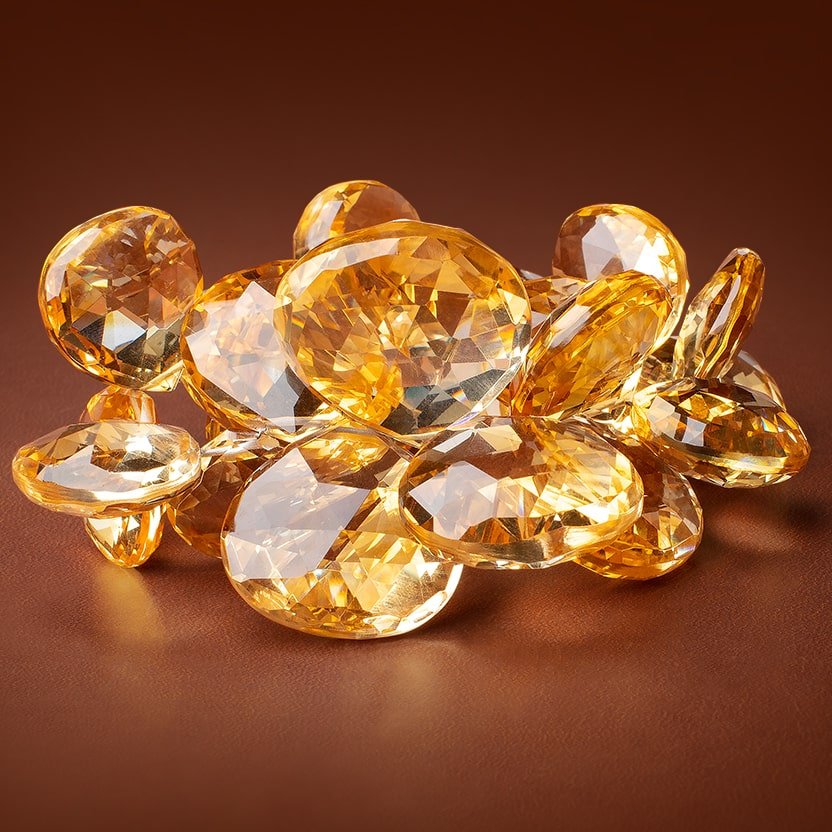 16-26mm Citrine Faceted Heart Beads 7.5 inch 26 pieces AAA