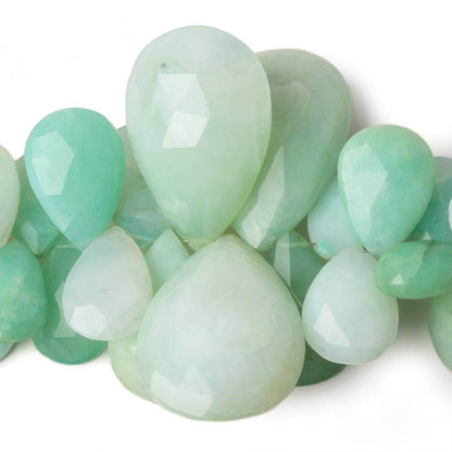 16-35mm Blue Peruvian Opal Faceted Pear Beads 7 inch 42 pieces