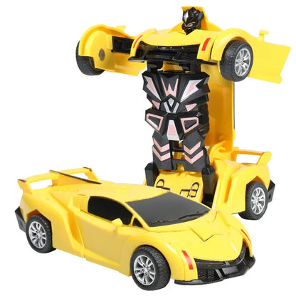 Transforming Vehicle Car Collision Impact Toys One Button Inertia Children Toys for Boys Bugatti Veyron Robot Kids Gift Baby