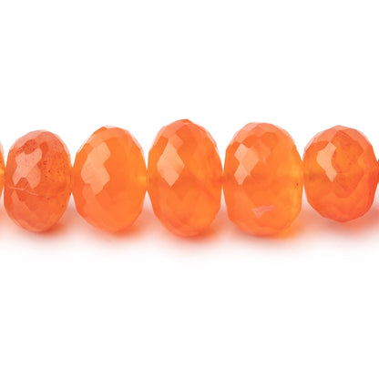 8-11mm Carnelian Faceted Rondelle Beads 16 inch 57 pieces