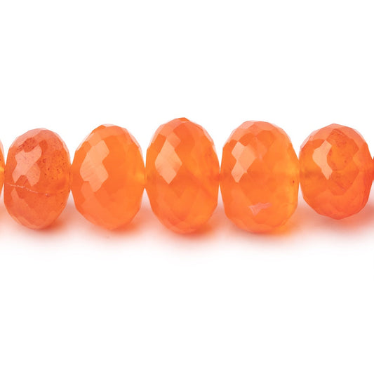 8-11mm Carnelian Faceted Rondelle Beads 16 inch 57 pieces