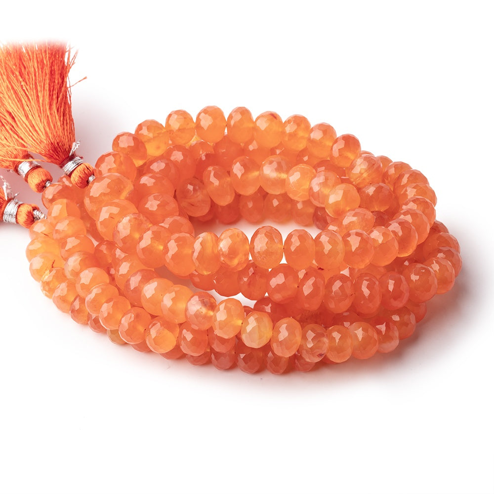 8-11mm Carnelian Faceted Rondelle Beads 16 inch 57 pieces