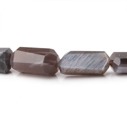 7x7-19x12mm Chocolate Moonstone Faceted Nuggets 16 inch 32 Beads