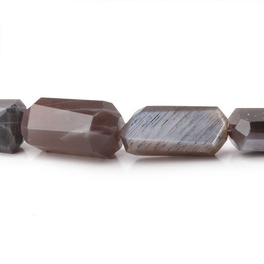 7x7-19x12mm Chocolate Moonstone Faceted Nuggets 16 inch 32 Beads