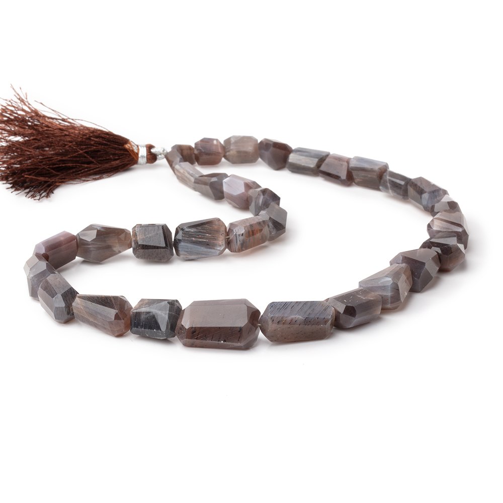 7x7-19x12mm Chocolate Moonstone Faceted Nuggets 16 inch 32 Beads