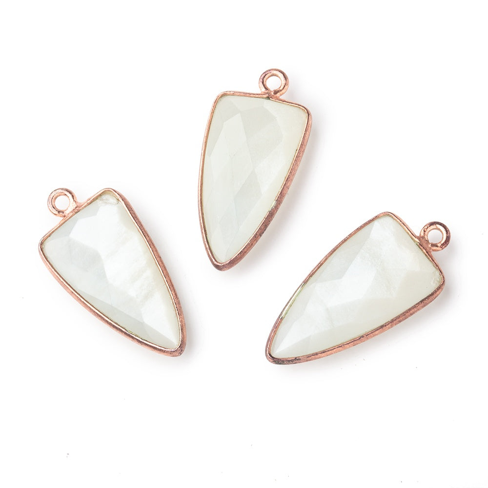 21x10mm Rose Gold Bezel White Moonstone Point Pendant 1 piece