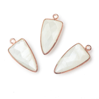 21x10mm Rose Gold Bezel White Moonstone Point Pendant 1 piece