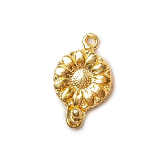16mm 22kt Gold plated Box Clasp Daisy Design 1 piece