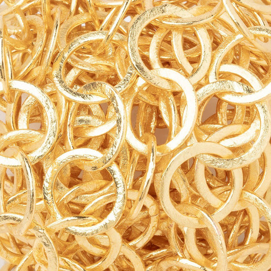 16mm 22kt Gold plated Brushed Round Link Chain