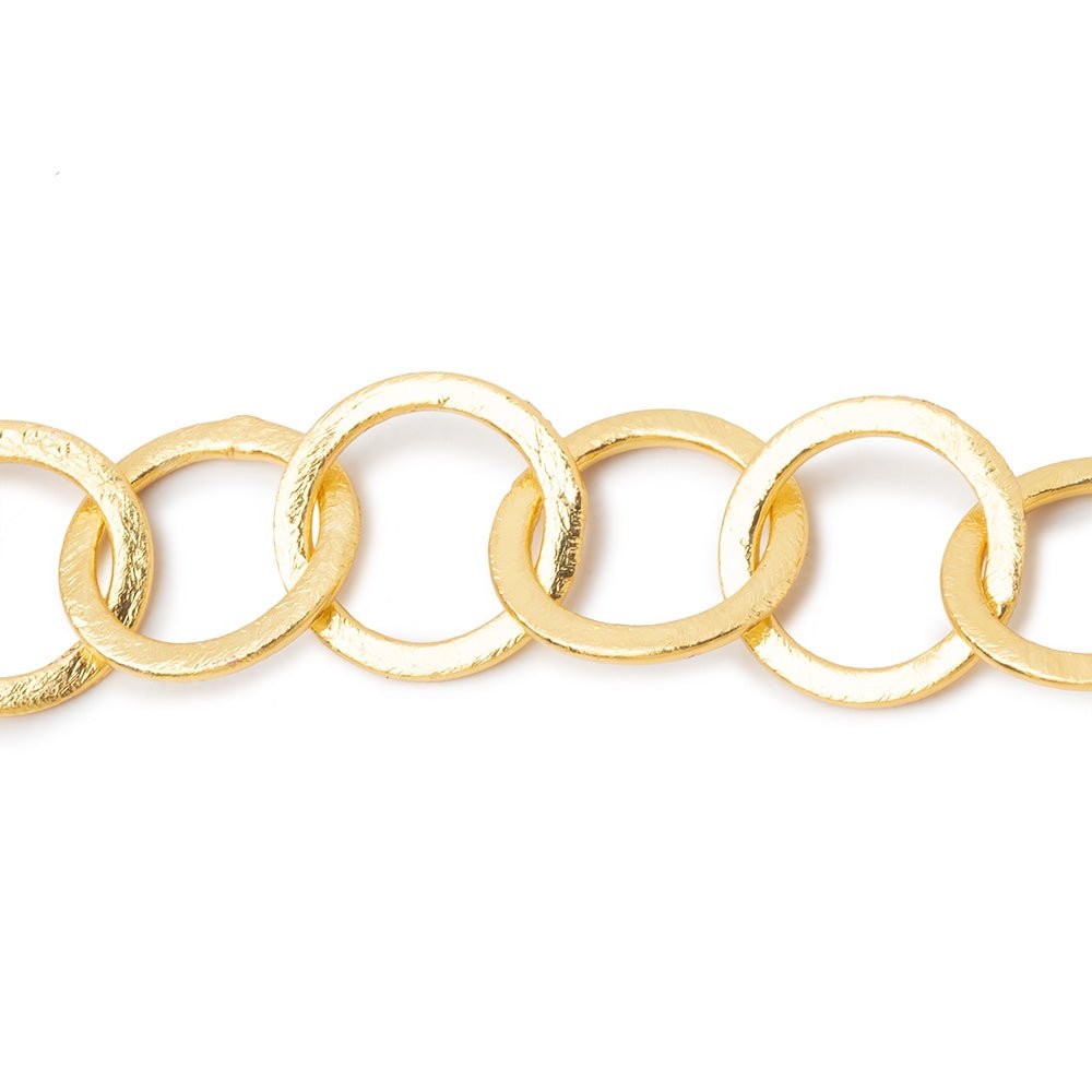 16mm 22kt Gold plated Brushed Round Link Chain