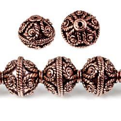 16mm Antiqued Copper Renaissance Twisted Rope Design Round *DISCONTINUED*
