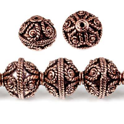 16mm Antiqued Copper Renaissance Twisted Rope Design Round *DISCONTINUED*