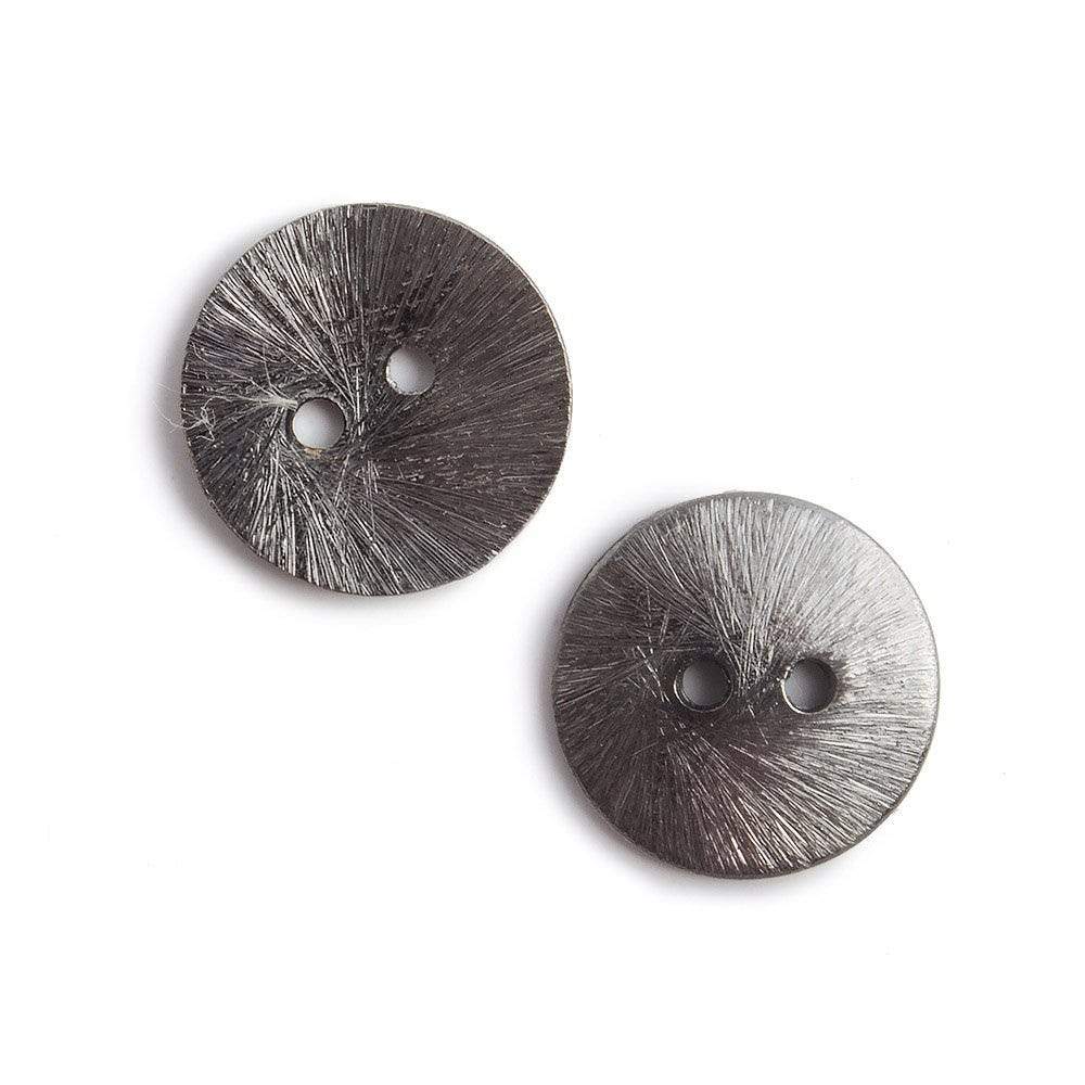 16mm Black Gold Round Button Brushed, 10 pieces