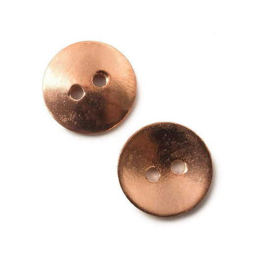16mm Copper Round Button Disc, 10 pieces