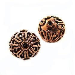 16mm Copper Roval Bead with Twisted Rope Floral Design 8 inch 13 pcs