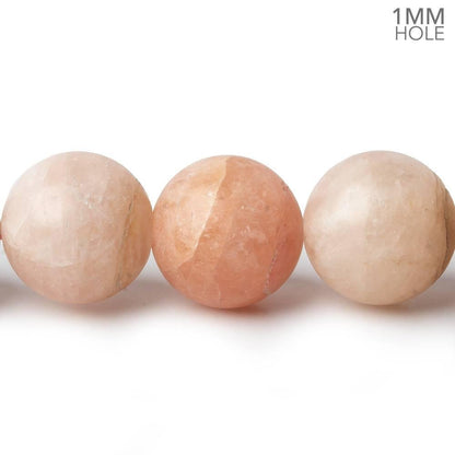16mm Matte Morganite plain round beads 16 inch 24 pieces Large Hole