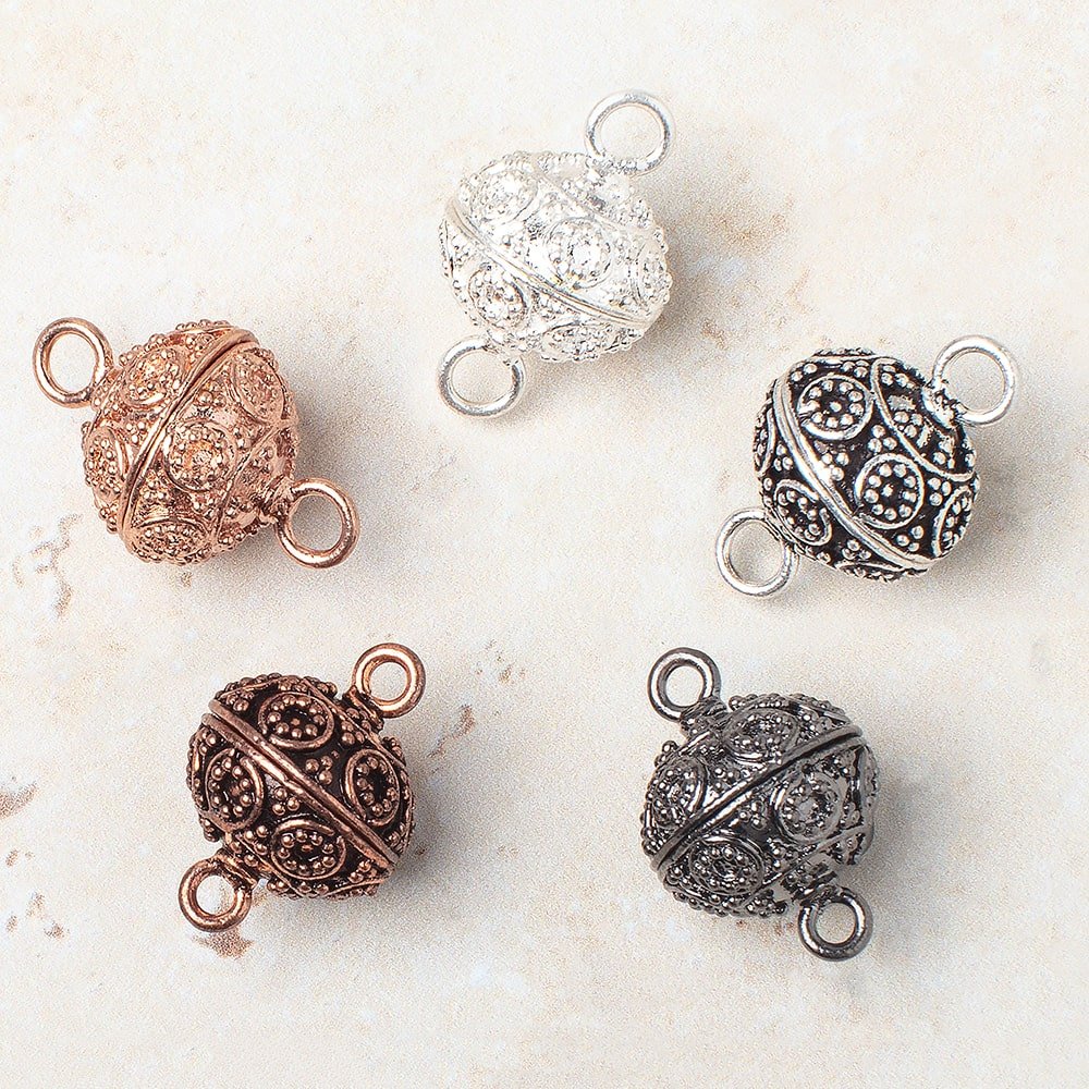 16mm Miligrain Circle Design Magnetic Clasp 1 piece