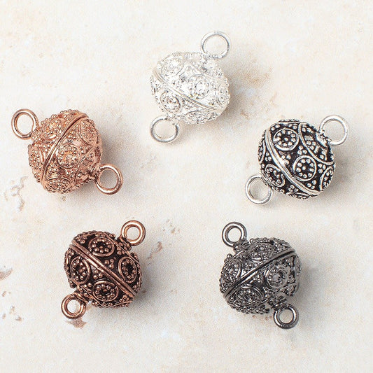 16mm Miligrain Circle Design Magnetic Clasp 1 piece