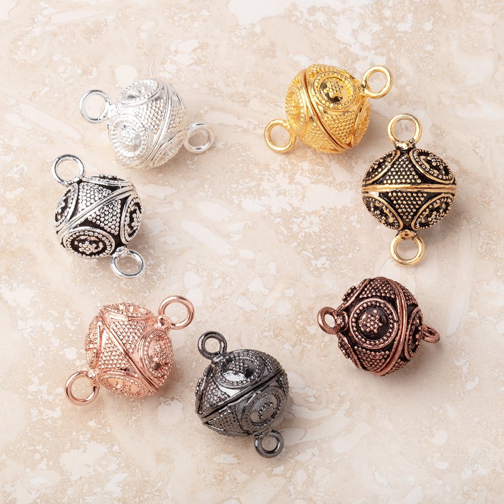 16mm Miligrain Ringed Star Design Magnetic Clasp 1 piece