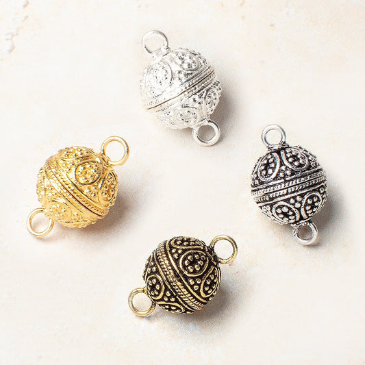 16mm Miligrain Tear Drop Design Round Magnetic Clasp 1 piece