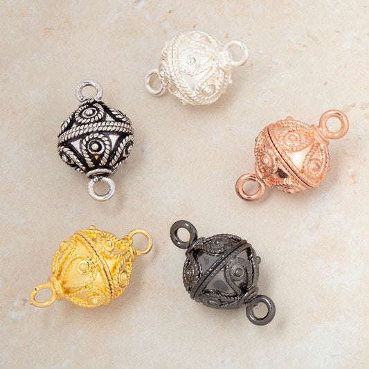 16mm Roped Tear Drop Design Round Magnetic Clasp 1 piece