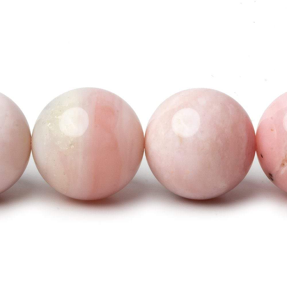 16mm Shaded Pink Peruvian Opal plain rounds 16 inch 25 beads AA