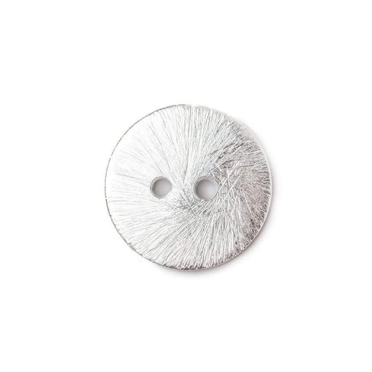 16mm Silver plated Disc Button Brushed, 10 pieces
